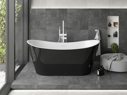 Mexen Montana baignoire autoportante 150 x 75 cm, blanche/noire, trop-plein blanc - 52011507575-20