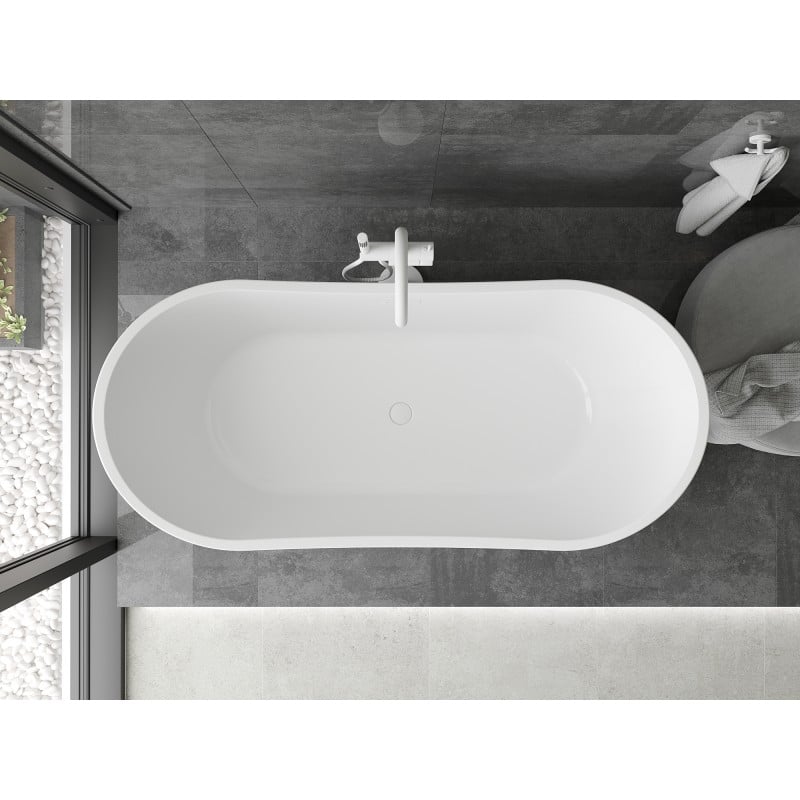 Mexen Montana baignoire autoportante 150 x 75 cm, blanche/noire, trop-plein blanc - 52011507575-20