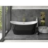 Mexen Montana baignoire autoportante 150 x 75 cm, blanche/noire, trop-plein doré brossé - 52011507575-55