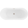 Mexen Montana baignoire autoportante 150 x 75 cm, blanc/noir, trop-plein or rose - 52011507575-60