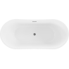 Baignoire autoportante Mexen Montana 150 x 75 cm, blanche/noire, trop-plein gris acier brossé - 52011507575-66