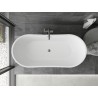 Mexen Montana baignoire autoportante 150 x 75 cm, blanc/noir, trop-plein gun metal - 52011507575-95