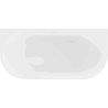 Baignoire Mexen Oval autoportante murale 140 x 75 cm, blanche, trop-plein blanc - 52671407500-20