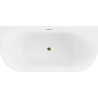 Baignoire Mexen Oval à poser contre le mur 140 x 75 cm, blanche, trop-plein doré - 52671407500-50