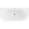 Mexen Oval baignoire îlot adossée 140 x 75 cm, blanche, trop-plein or rose - 52671407500-60