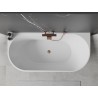 Mexen Oval baignoire îlot adossée 140 x 75 cm, blanche, trop-plein or rose - 52671407500-60