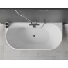 Mexen Oval baignoire autoportante murale 140 x 75 cm, blanche, trop-plein gris canon brossé - 52671407500-66