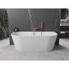 Mexen Oval baignoire îlot adossée 140 x 75 cm, blanche, trop-plein or rose - 52671407500-60