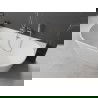 Baignoire Mexen Oval autoportante murale 140 x 75 cm, blanche, trop plein en nickel brossé - 52671407500-97
