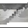 Baignoire Mexen Oval autoportante murale 140 x 75 cm, blanche, trop plein en nickel brossé - 52671407500-97