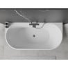 Mexen Oval baignoire autoportante murale 140 x 75 cm, blanche, trop-plein gun metal - 52671407500-95