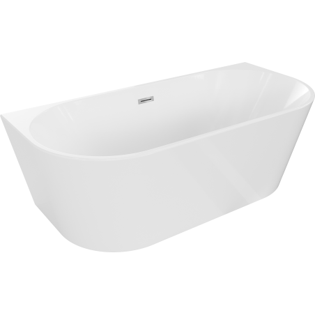 Mexen Oval baignoire autoportante adossée 150 x 75 cm, blanche, trop-plein chromé - 52671507500-01
