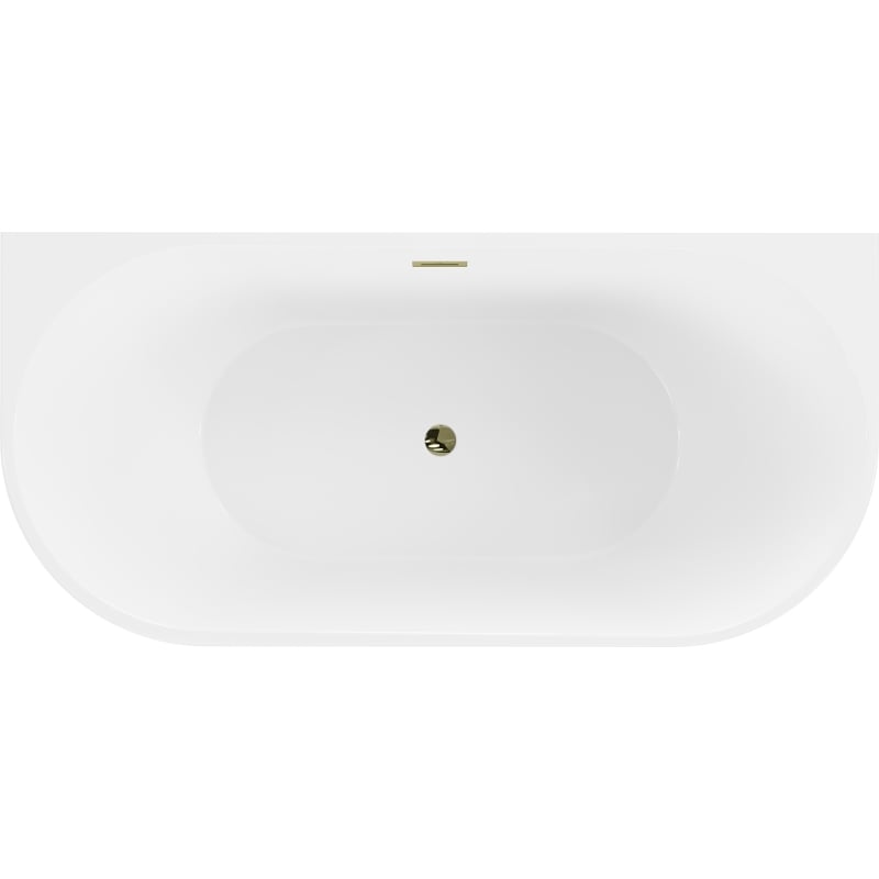 Mexen Oval baignoire autoportante adossée 150 x 75 cm, blanche, trop-plein doré - 52671507500-50