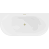 Mexen Oval baignoire autoportante adossée 150 x 75 cm, blanche, trop-plein en or brossé - 52671507500-55