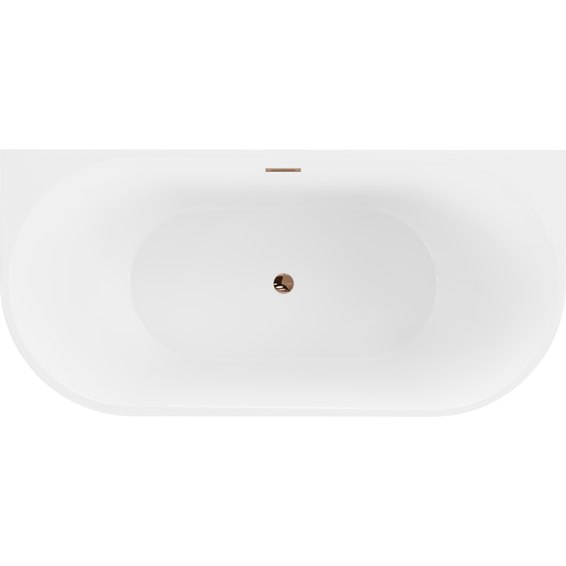 Mexen Oval baignoire autoportante murale 150 x 75 cm, blanche, trop-plein or rose - 52671507500-60