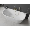 Mexen Oval baignoire autoportante adossée 150 x 75 cm, blanche, trop-plein en or brossé - 52671507500-55