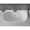 Mexen Oval baignoire autoportante adossée 150 x 75 cm, blanche, trop-plein gris fusil brossé - 52671507500-66