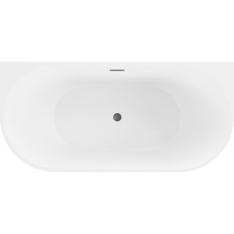 Mexen Oval baignoire autoportante murale 150 x 75 cm, blanche, trop-plein gun metal - 52671507500-95