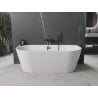 Baignoire Mexen Oval autoportante murale 150 x 75 cm, blanche, trop-plein noir - 52671507500-70