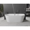 Mexen Oval baignoire autoportante murale 150 x 75 cm, blanche, trop-plein gun metal - 52671507500-95