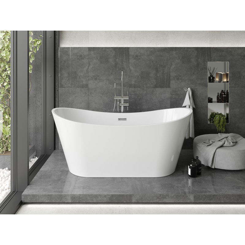 Mexen Montana baignoire autoportante 170 x 80 cm, blanche, trop-plein chromé - 52011708000-01