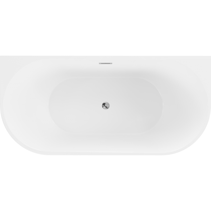 Mexen Oval baignoire autoportante adossée 160 x 80 cm, blanche, trop-plein chromé - 52671608000-01