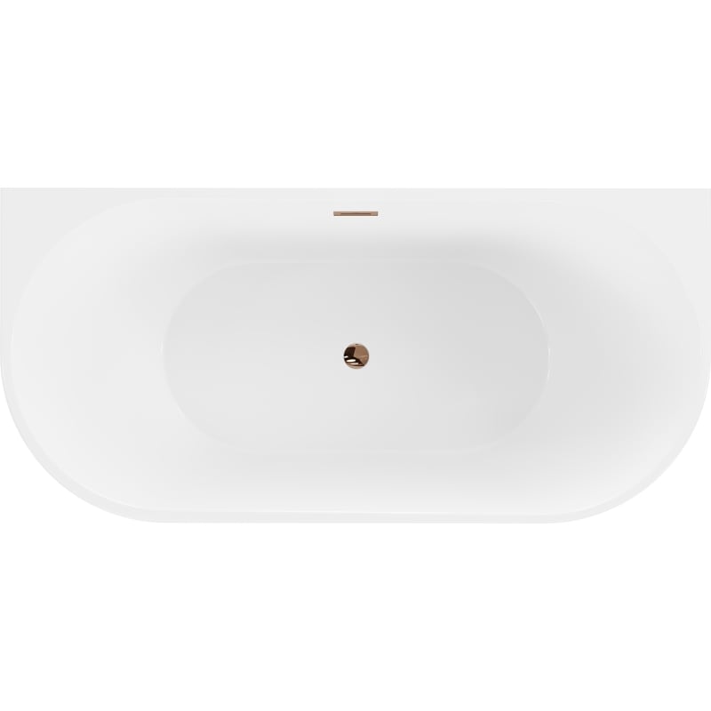 Mexen Oval baignoire autoportante adossée 160 x 80 cm, blanche, trop-plein or rose - 52671608000-60