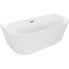 Mexen Oval baignoire autoportante adossée 160 x 80 cm, blanche, trop-plein gris canon brossé - 52671608000-66