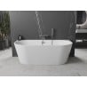 Mexen Oval baignoire autoportante adossée 160 x 80 cm, blanche, trop-plein gris canon brossé - 52671608000-66