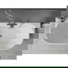 Baignoire Mexen Ovale autoportante murale 160 x 80 cm, blanche, trop-plein gun gray brossé - 52671608000-66