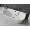 Mexen Oval baignoire autoportante adossée 160 x 80 cm, blanche, trop-plein noir - 52671608000-70