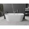 Mexen Oval baignoire autoportante murale 160 x 80 cm, blanche, trop-plein nickel brossé - 52671608000-97