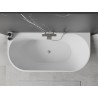 Mexen Oval baignoire autoportante murale 160 x 80 cm, blanche, trop-plein nickel brossé - 52671608000-97