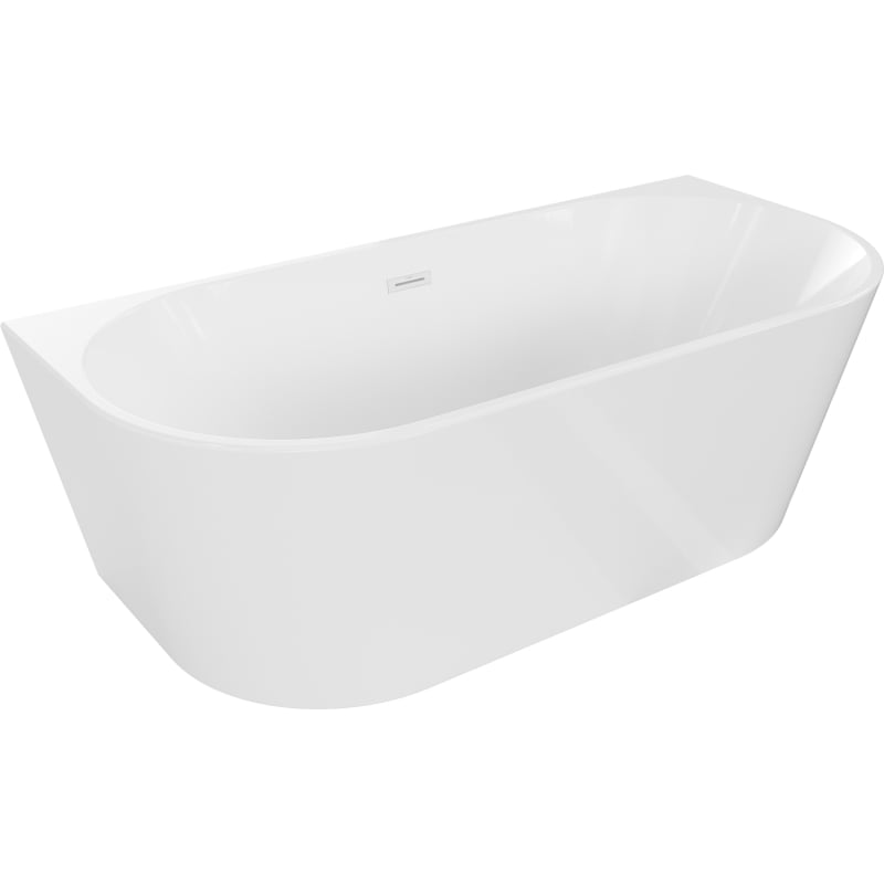 Mexen Oval baignoire autoportante murale 180 x 80 cm, blanche, trop-plein blanc - 52671808000-20