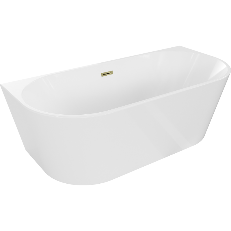Mexen Oval baignoire autoportante adossée 170 x 80 cm, blanche, trop-plein doré - 52671708000-50