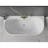 Baignoire Mexen Ovale autoportante contre le mur 170 x 80 cm, blanche, bonde dorée - 52671708000-50