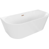 Mexen Oval baignoire autoportante murale 180 x 80 cm, blanche, trop-plein or rose - 52671808000-60