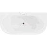 Mexen Oval baignoire indépendante murale 180 x 80 cm, blanche, trop-plein en or rose - 52671808000-60