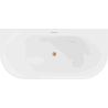 Mexen Oval baignoire autoportante murale 170 x 80 cm, blanche, trop-plein en cuivre brossé - 52671708000-65