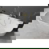 Baignoire Mexen Ovale indépendante murale 180 x 80 cm, blanche, évacuation en or brossé - 52671808000-55