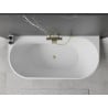 Mexen Oval baignoire autoportante adossée 170 x 80 cm, blanche, trop-plein or brossé - 52671708000-55
