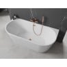 Mexen Oval baignoire autoportante murale 180 x 80 cm, blanche, trop-plein or rose - 52671808000-60