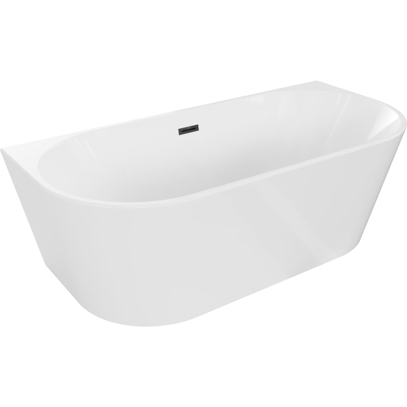 Mexen Oval baignoire autoportante murale 170 x 80 cm, blanche, trop-plein noir - 52671708000-70