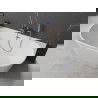 Baignoire Mexen Oval autoportante murale 170 x 80 cm, blanche, avec trop-plein en laiton brossé - 52671708000-65