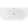 Baignoire Mexen Oval autoportante murale 170 x 80 cm, blanche, évacuation noire - 52671708000-70
