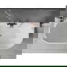 Baignoire Mexen Oval autoportante murale 170 x 80 cm, blanche, avec trop-plein en laiton brossé - 52671708000-65
