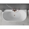 Mexen Oval baignoire indépendante murale 180 x 80 cm, blanche, trop-plein en or rose - 52671808000-60