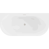 Baignoire Mexen Oval autoportante murale 180 x 80 cm, blanche, évacuation en nickel brossé - 52671808000-97