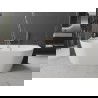 Baignoire Mexen Oval autoportante murale 170 x 80 cm, blanche, avec trop-plein en laiton brossé - 52671708000-65