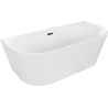 Mexen Oval baignoire autoportante murale 180 x 80 cm, blanche, trop-plein noir - 52671808000-70
